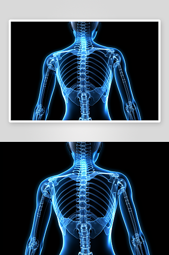 科技感人体透视背部显示