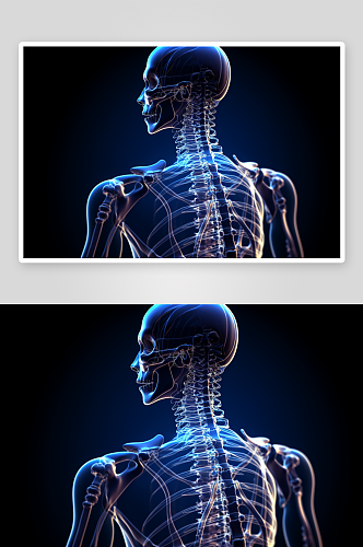 科技感人体透视背部显示