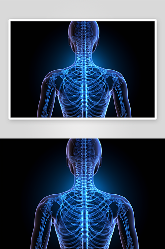 科技感人体透视背部显示