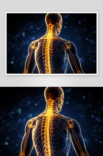 科技感人体透视背部显示