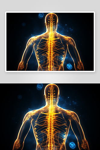 科技感人体透视背部显示