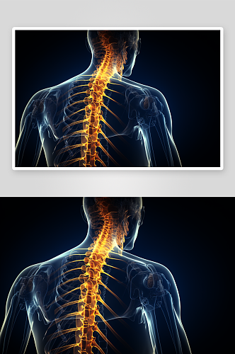 科技感人体透视背部显示