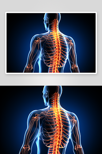 科技感人体透视背部显示