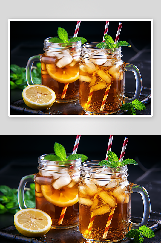 夏季美味的柠檬茶饮料-众图网