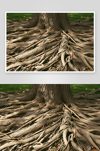 巨大的树木树根植物