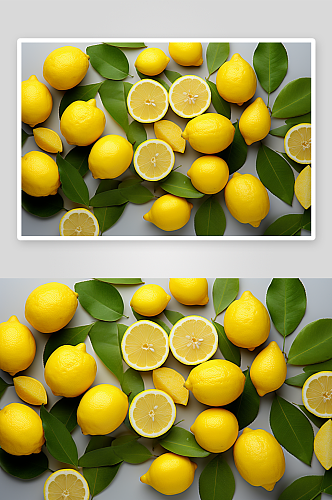 新鲜的柠檬水果背景