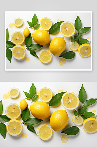 新鲜的柠檬水果背景
