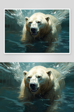 凶猛的北极熊保护动物