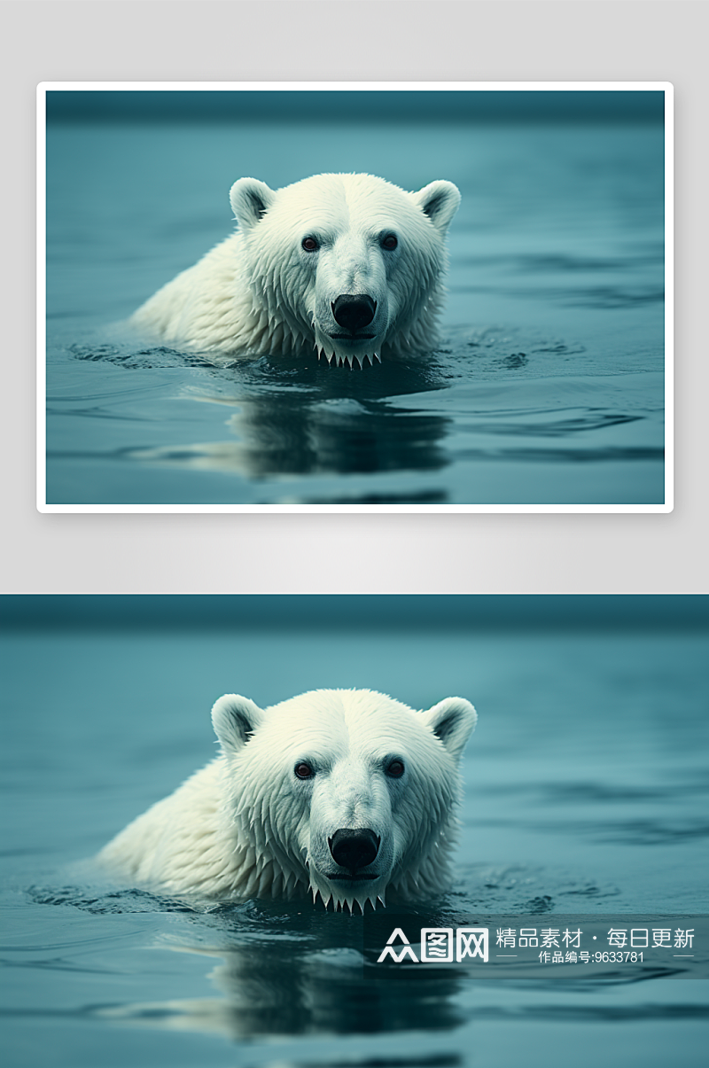 凶猛的北极熊保护动物素材