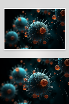 立体细菌癌细胞背景