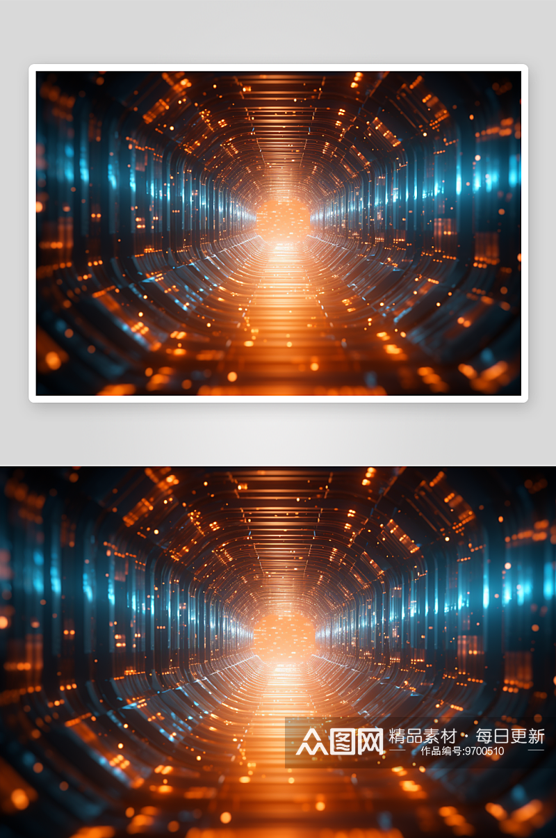 炫酷的光感隧道背景素材