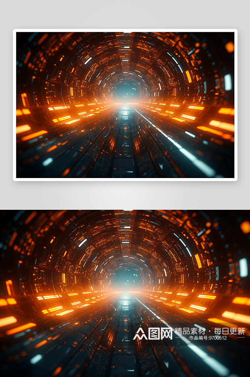 炫酷的光感隧道背景素材