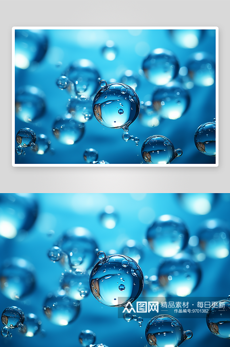 唯美青蓝色水滴背景素材