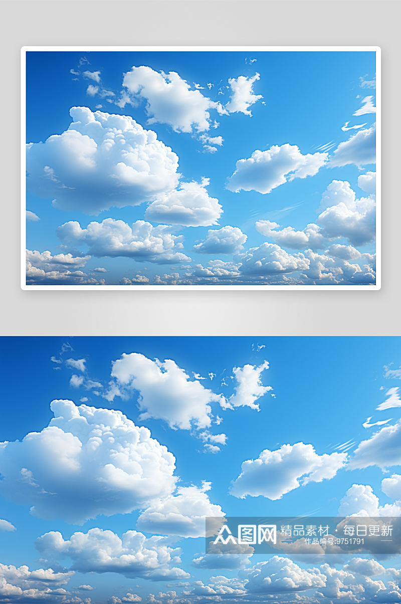 唯美好看的蓝天白云背景素材