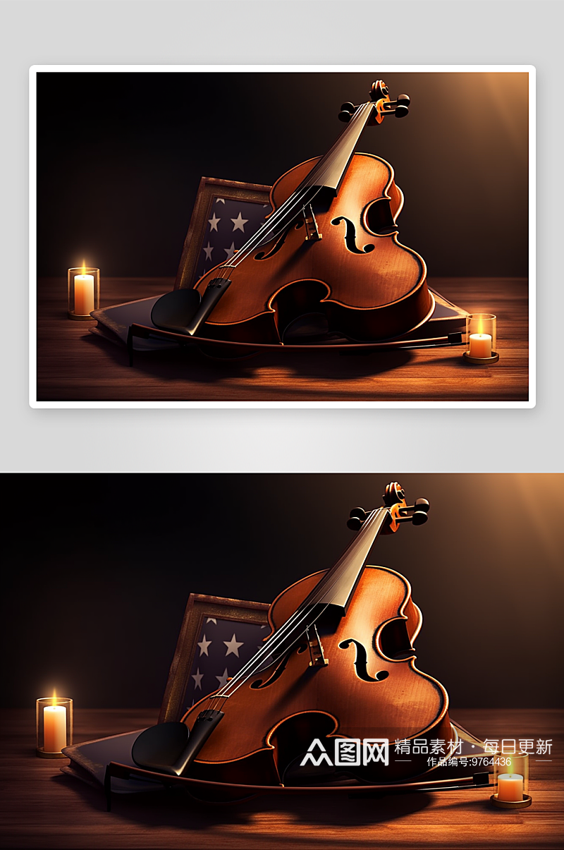 唯美漂亮的小提琴背景素材
