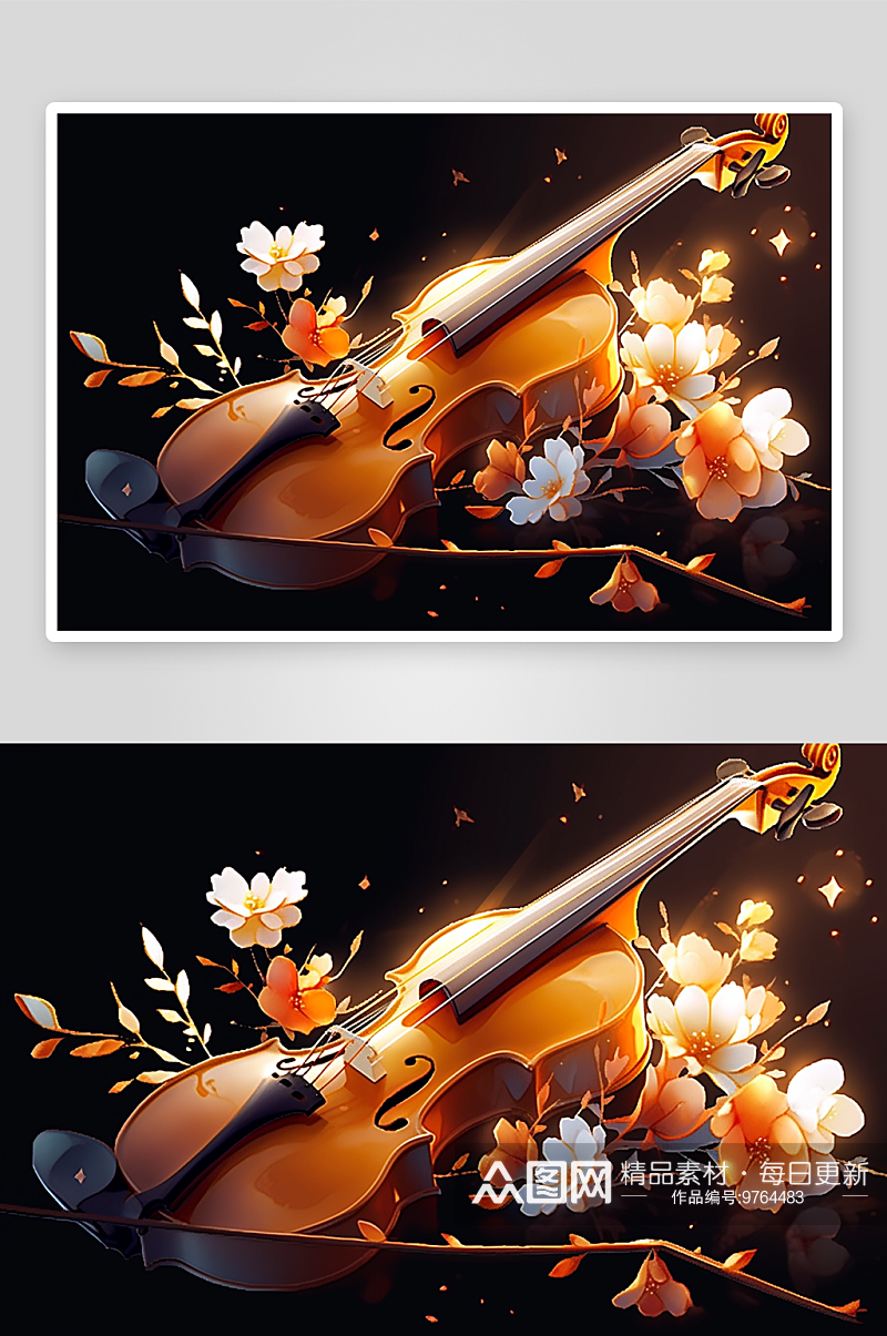 唯美漂亮的小提琴背景素材