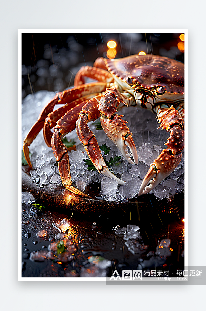 新鲜美味的大螃蟹海鲜素材