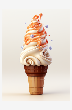 夏季美味的奶油冰淇淋