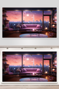 彩色漂亮的客厅沙发背景