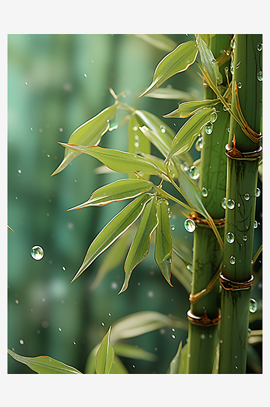 唯美漂亮的竹林竹叶植物