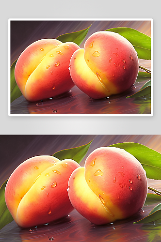 美味新鲜的桃子水果背景