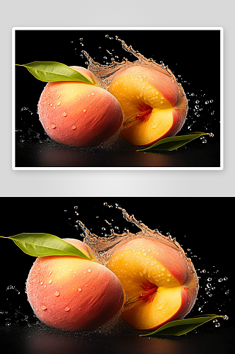 美味新鲜的桃子水果背景