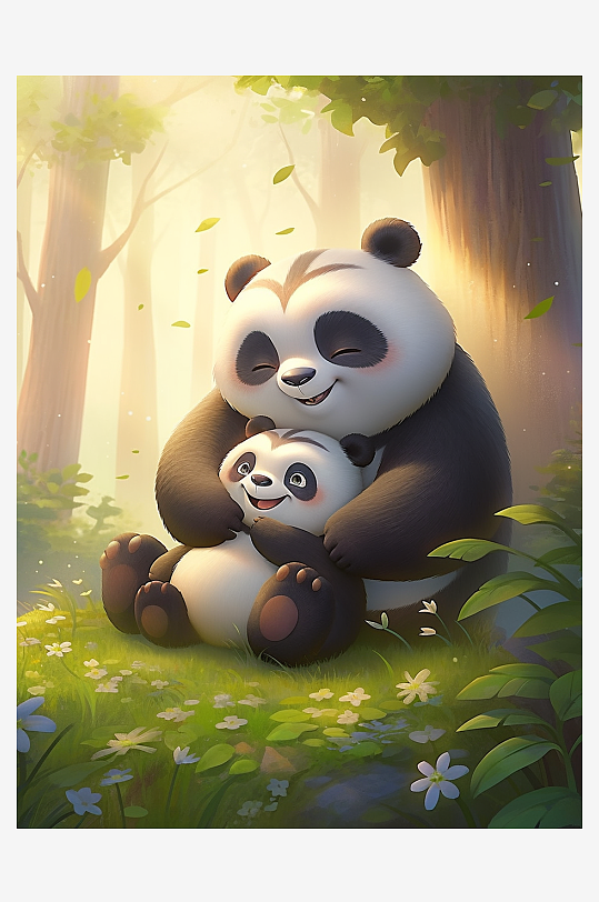 可爱的卡通小熊猫元素