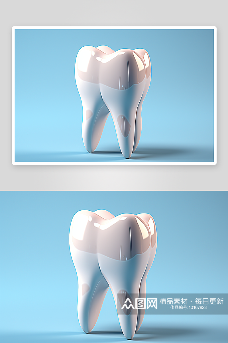 逼真的牙齿元素背景素材