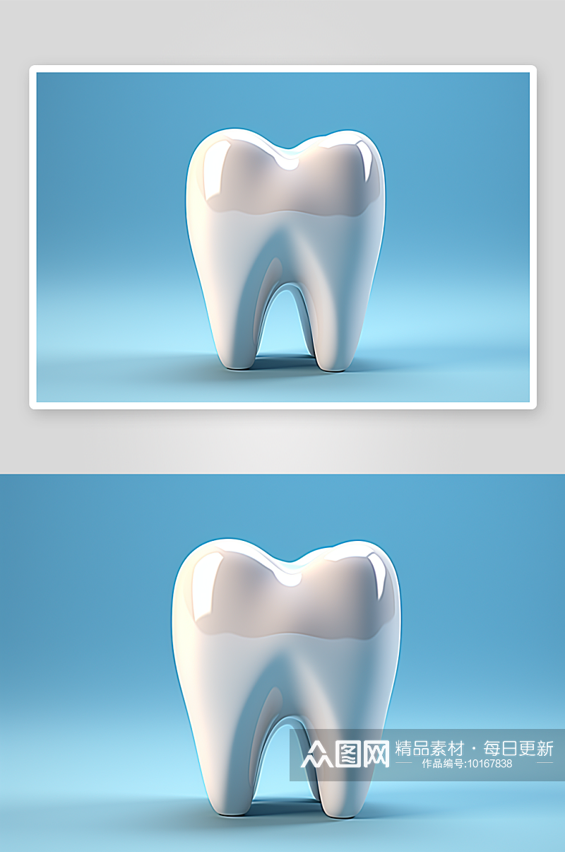 逼真的牙齿元素背景素材