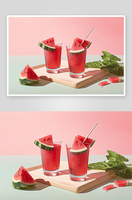 夏季美味的西瓜汁饮料