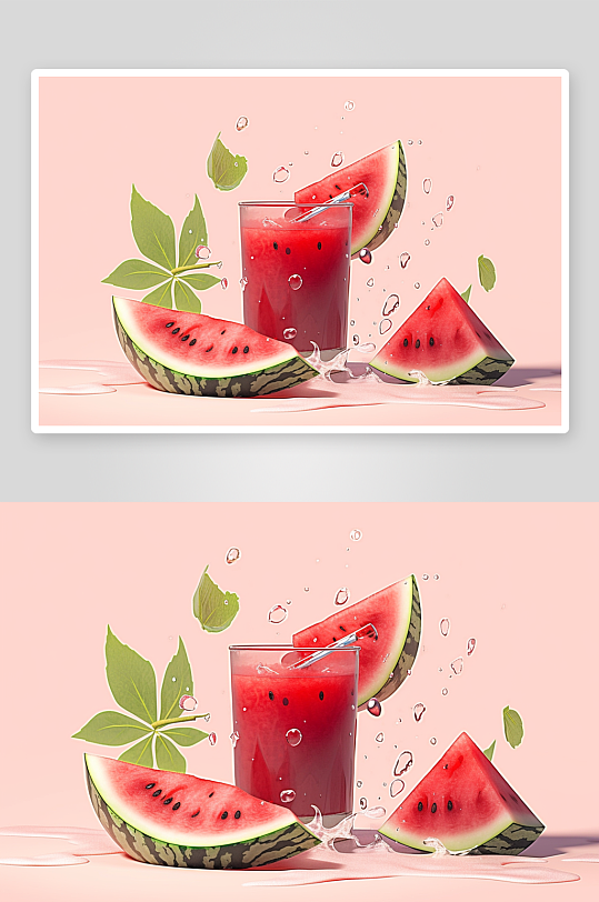 夏季美味的西瓜汁饮料