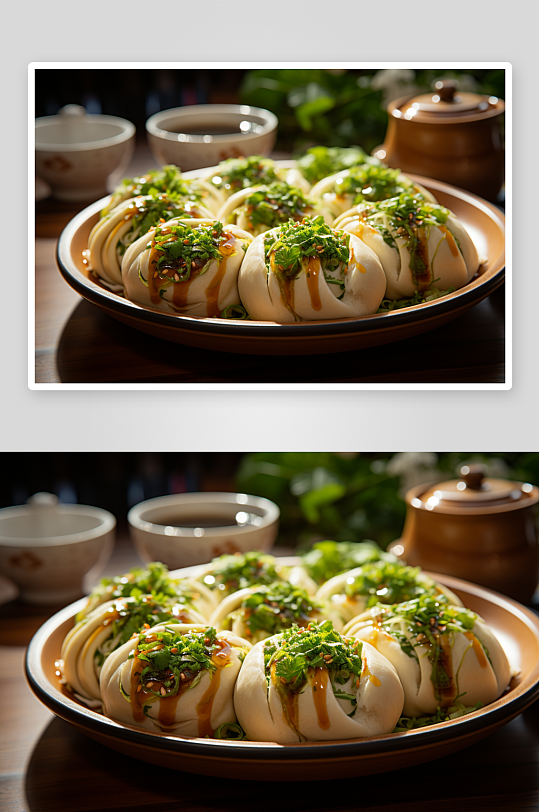 美味的早餐包子美食-众图网