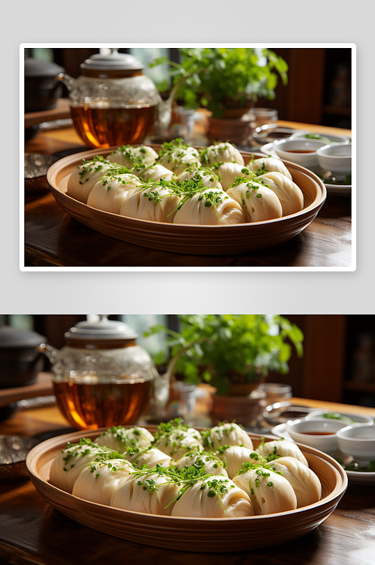 美味的早餐包子美食-众图网