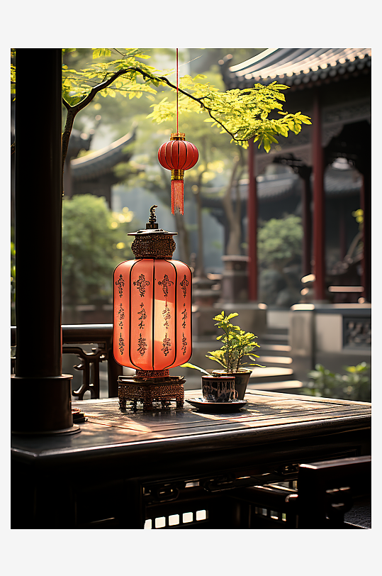 中国风复古装修场景背景