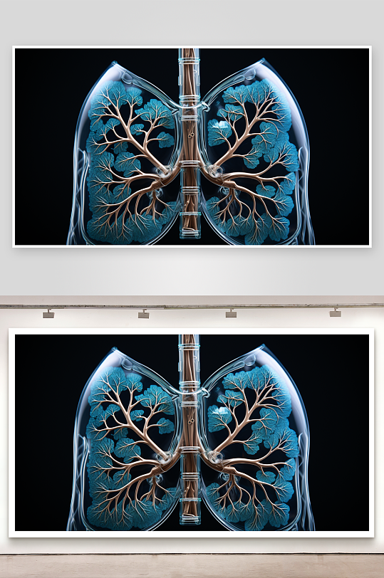 人体肺部器官透视展示-众图网