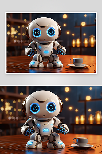 可爱的智能小机器人背景