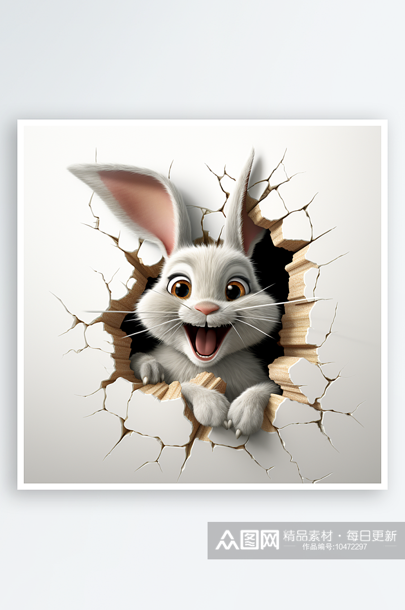 卡通可爱的小兔子元素素材