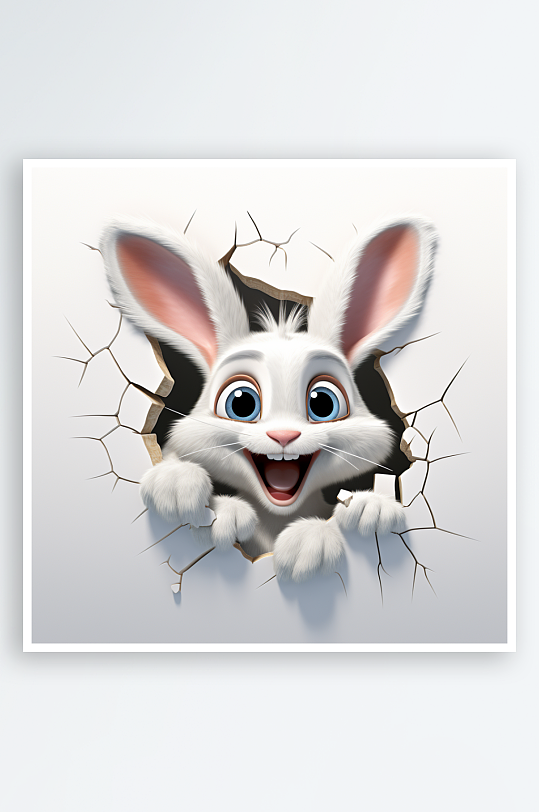 卡通可爱的小兔子元素