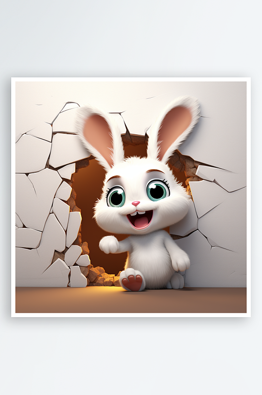 卡通可爱的小兔子元素