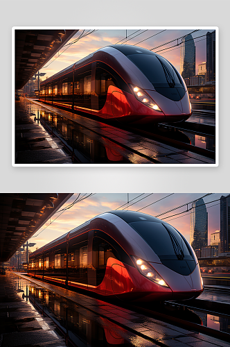 现代化高速行驶的列车背景