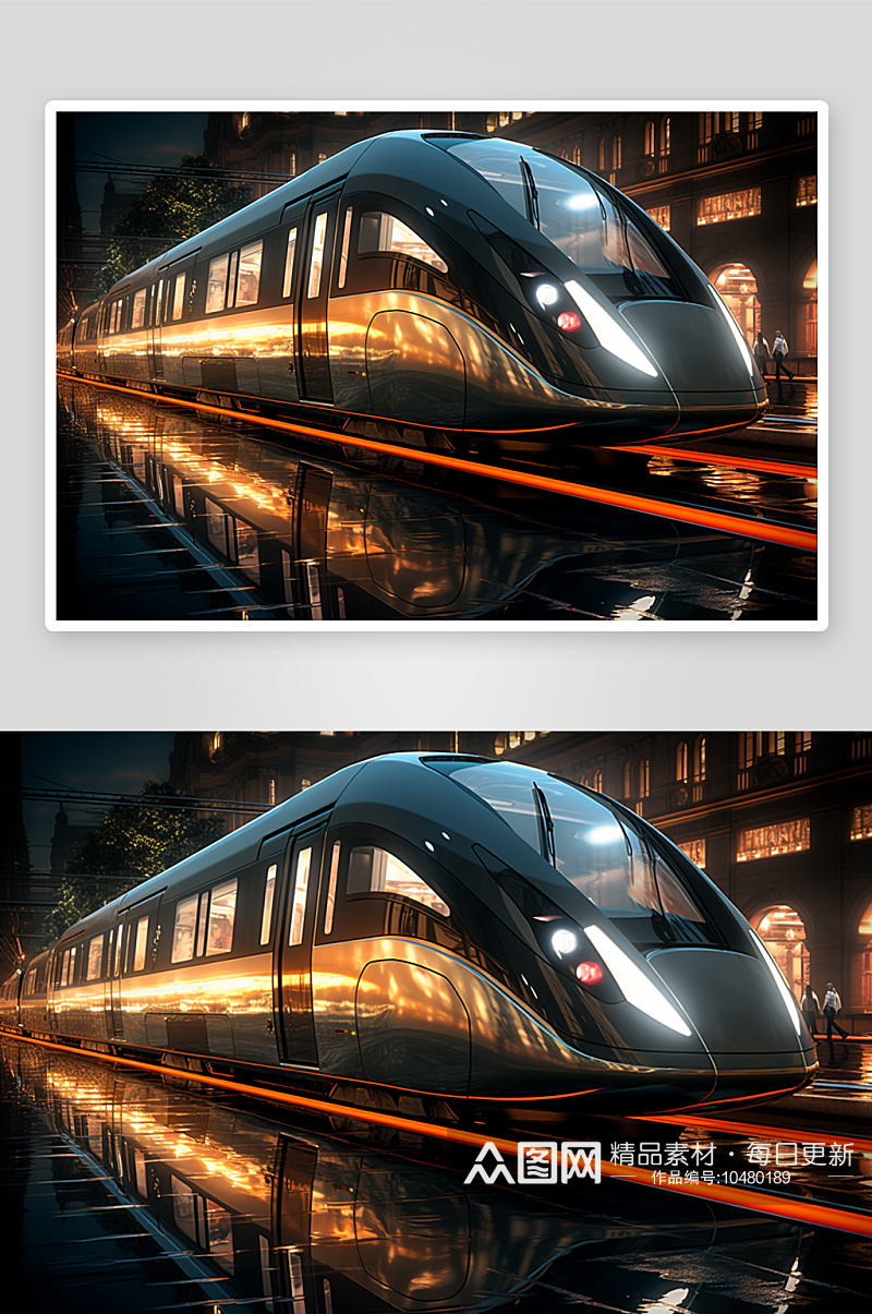 现代化高速行驶的列车背景素材
