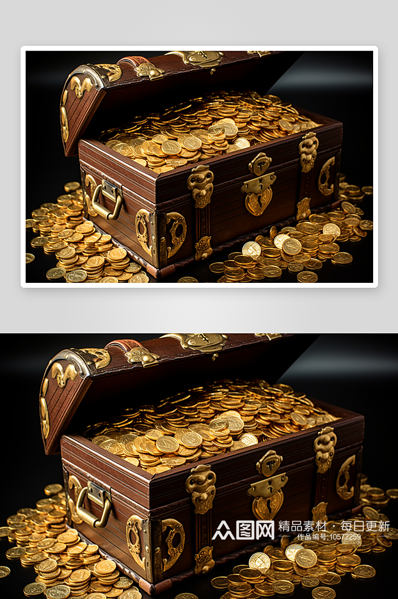 游戏中的宝箱金币元素素材