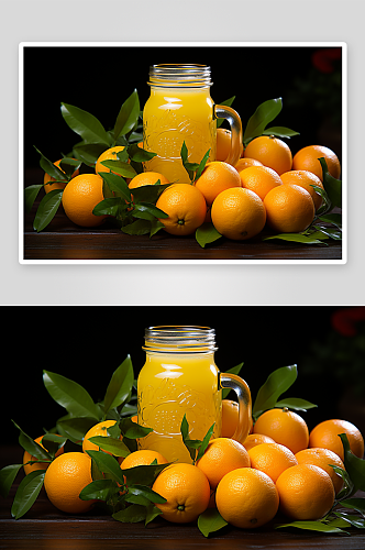 鲜榨的橙汁饮料背景