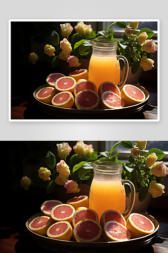 鲜榨的橙汁饮料背景