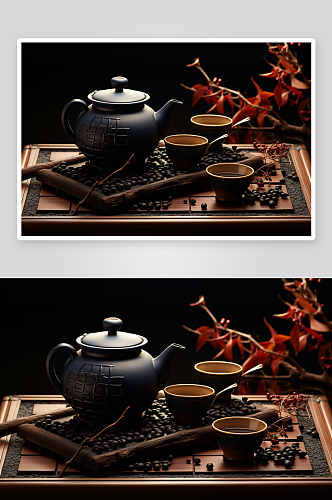 中国传统茶壶典雅背景