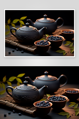 中国传统茶壶典雅背景