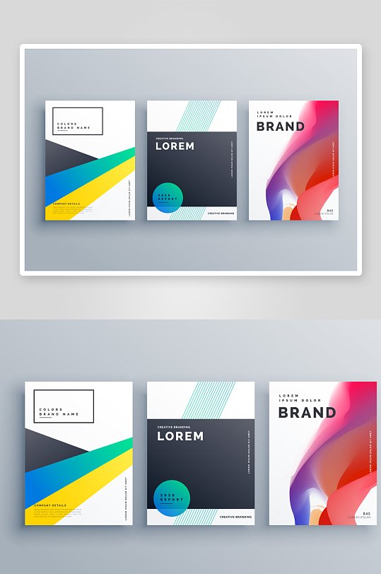 矢量抽象画册封面模板-众图网