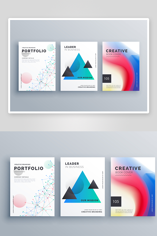 矢量抽象画册封面模板-众图网