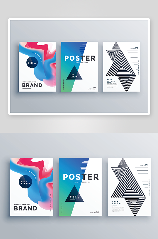 矢量抽象画册封面模板-众图网