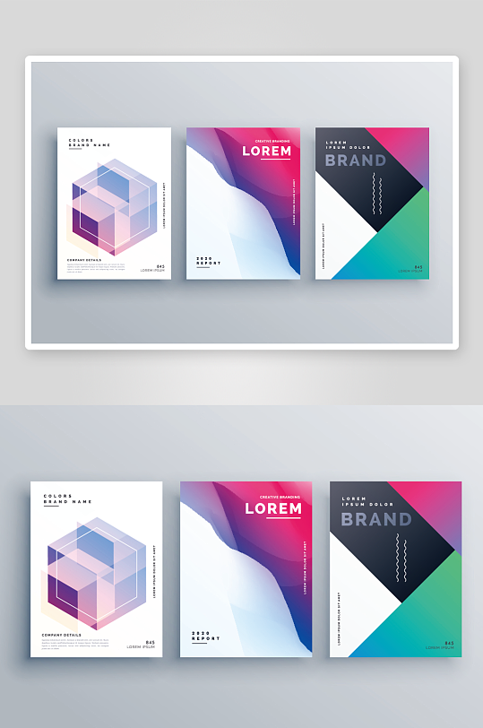 矢量抽象画册封面模板-众图网